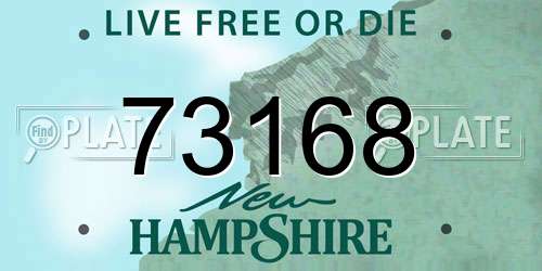 73168 New Hampshire License Plate