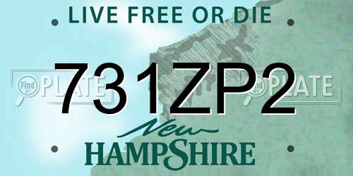 731ZP2 New Hampshire License Plate