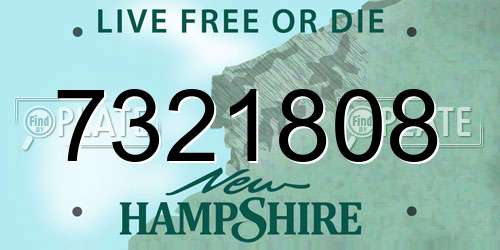 7321808 New Hampshire License Plate