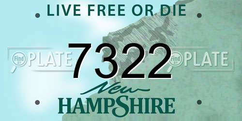 7322 New Hampshire License Plate