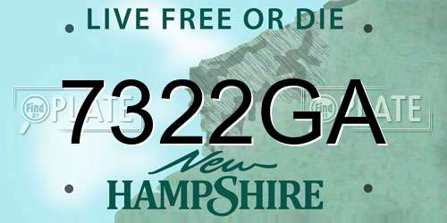 7322GA New Hampshire License Plate