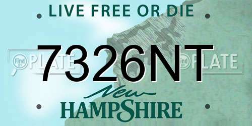 7326NT New Hampshire License Plate