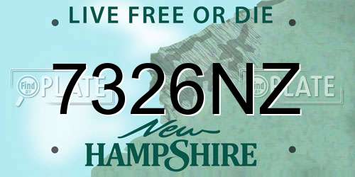 7326NZ New Hampshire License Plate