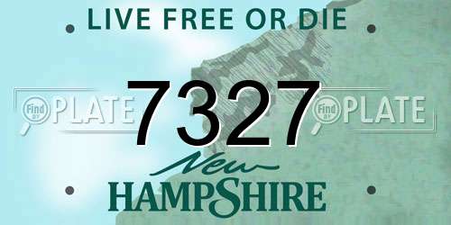 7327 New Hampshire License Plate