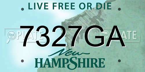 7327GA New Hampshire License Plate