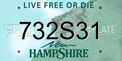 732S31 New Hampshire License Plate