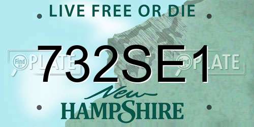 732SE1 New Hampshire License Plate
