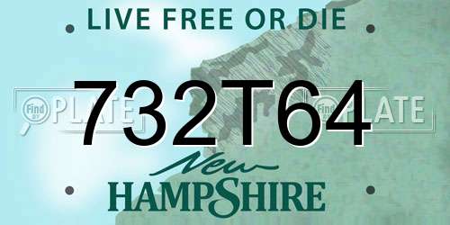732T64 New Hampshire License Plate
