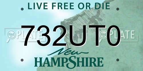 732UT0 New Hampshire License Plate