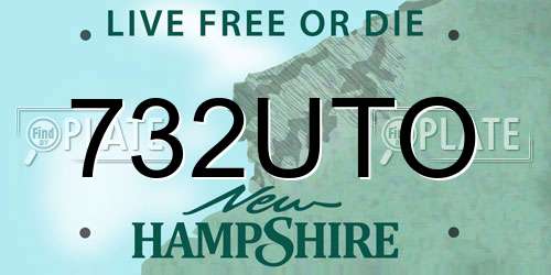 732UTO New Hampshire License Plate