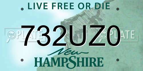 732UZ0 New Hampshire License Plate