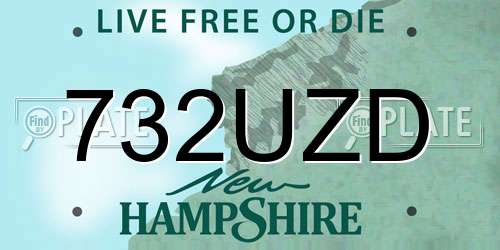732UZD New Hampshire License Plate