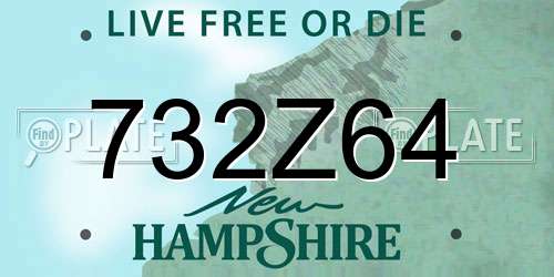 732Z64 New Hampshire License Plate