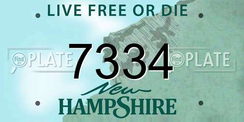 7334 New Hampshire License Plate