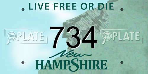 734 New Hampshire License Plate