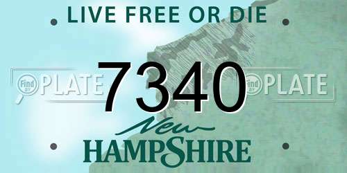 7340 New Hampshire License Plate