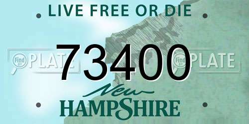 73400 New Hampshire License Plate