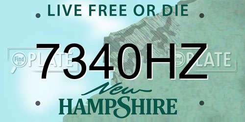 7340HZ New Hampshire License Plate
