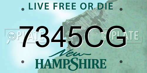 7345CG New Hampshire License Plate