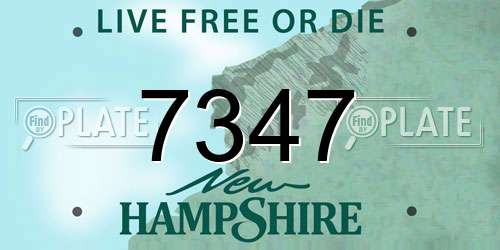 7347 New Hampshire License Plate