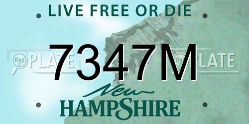 7347M New Hampshire License Plate