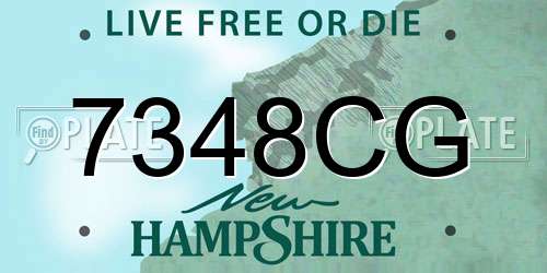 7348CG New Hampshire License Plate