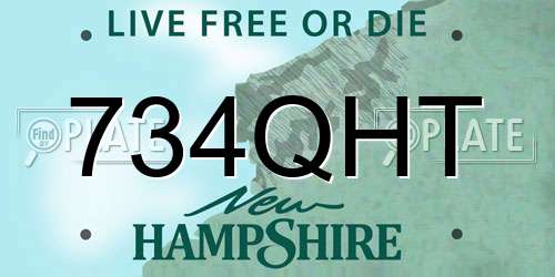 734QHT New Hampshire License Plate