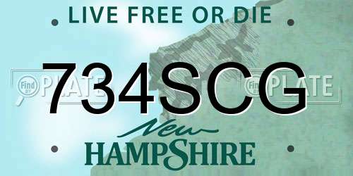 734SCG New Hampshire License Plate