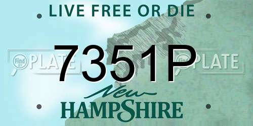 7351P New Hampshire License Plate