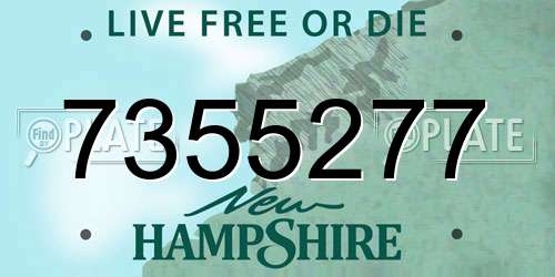7355277 New Hampshire License Plate