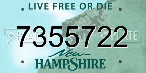 7355722 New Hampshire License Plate
