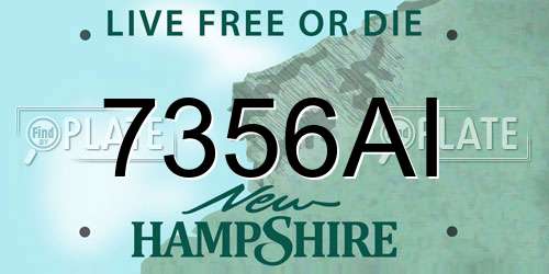 7356AI New Hampshire License Plate