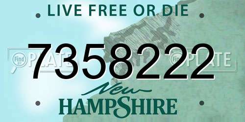 7358222 New Hampshire License Plate