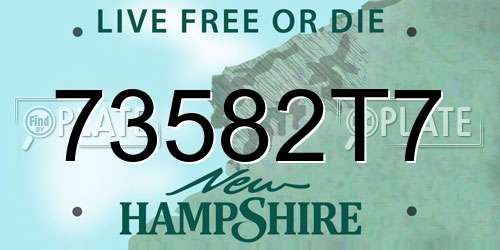73582T7 New Hampshire License Plate