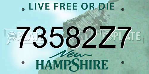 73582Z7 New Hampshire License Plate
