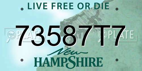 73587T7 New Hampshire License Plate