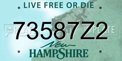73587Z2 New Hampshire License Plate