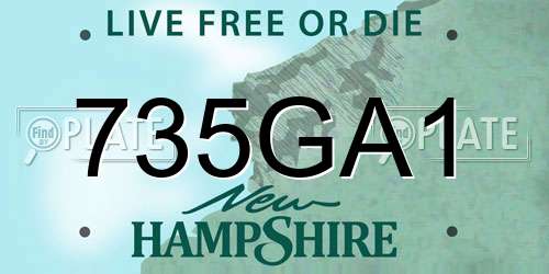 735GA1 New Hampshire License Plate
