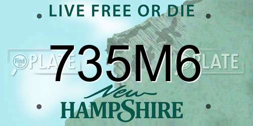 735M6 New Hampshire License Plate
