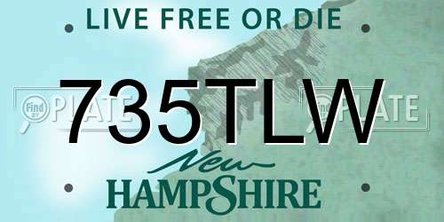 735TLW New Hampshire License Plate