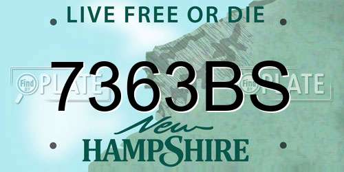 7363BS New Hampshire License Plate