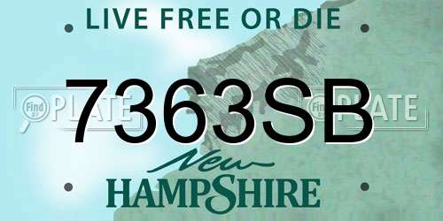 7363SB New Hampshire License Plate