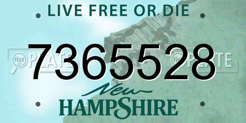 7365528 New Hampshire License Plate