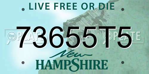 73655T5 New Hampshire License Plate