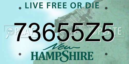 73655Z5 New Hampshire License Plate