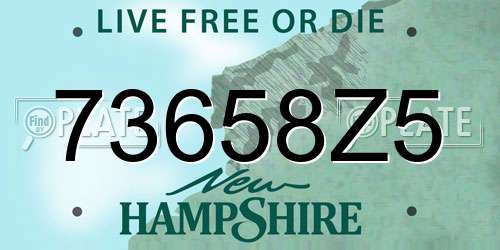 73658Z5 New Hampshire License Plate