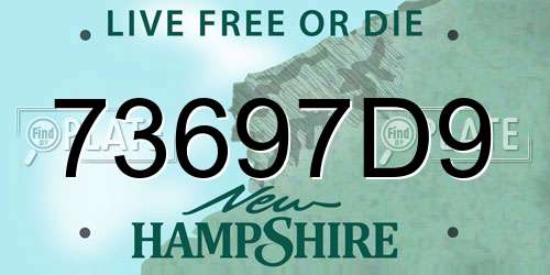 73697D9 New Hampshire License Plate