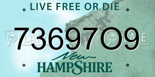 73697O9 New Hampshire License Plate
