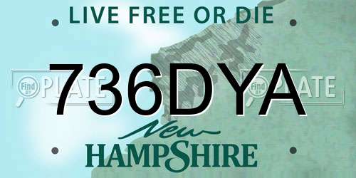736DYA New Hampshire License Plate