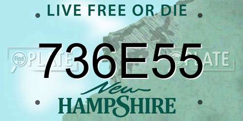 736E55 New Hampshire License Plate